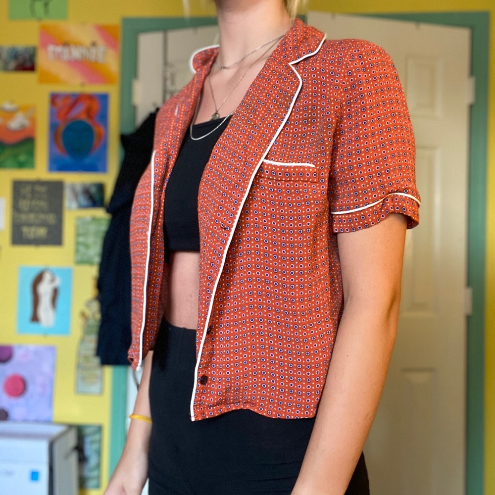 Button Down Poka Dot Blouse